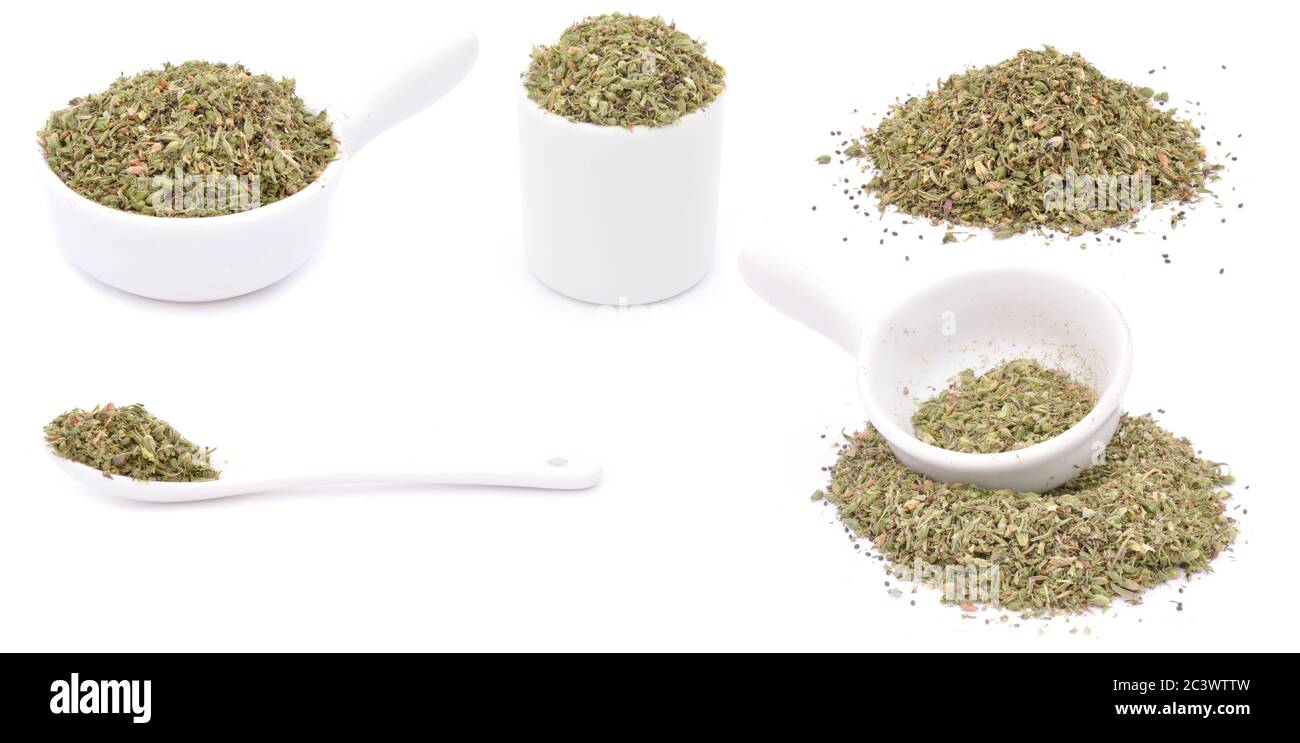 Thyme, dry herb isolated Stock Photo Alamy