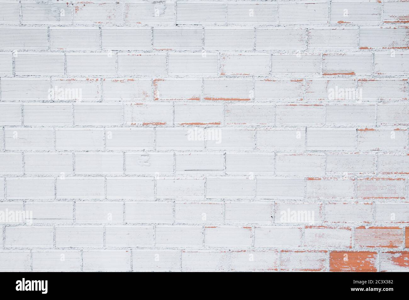 Old white painted brickwall detail Stock Photo