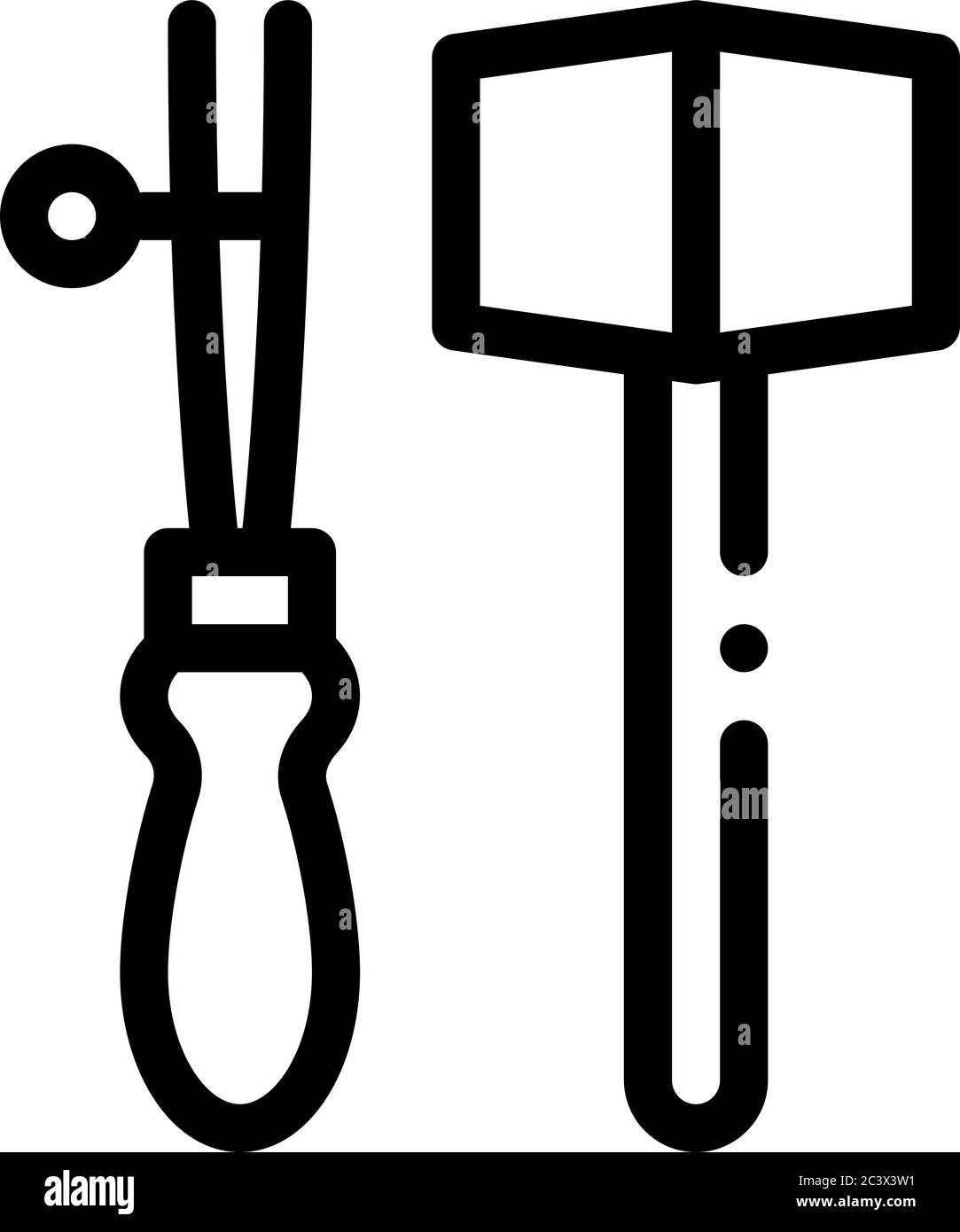 leather craft tools icon vector outline illustration Stock Vector Image