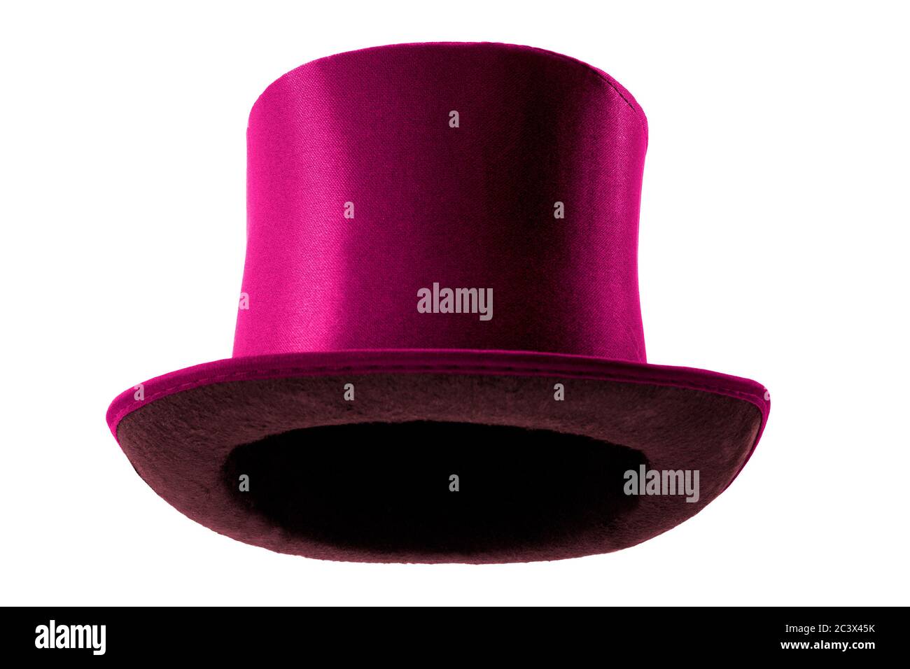Stylish attire, Vintage men fashion and magic show conceptual idea with victorian pink top hat with clipping path cutout in ghost mannequin technique Stock Photo
