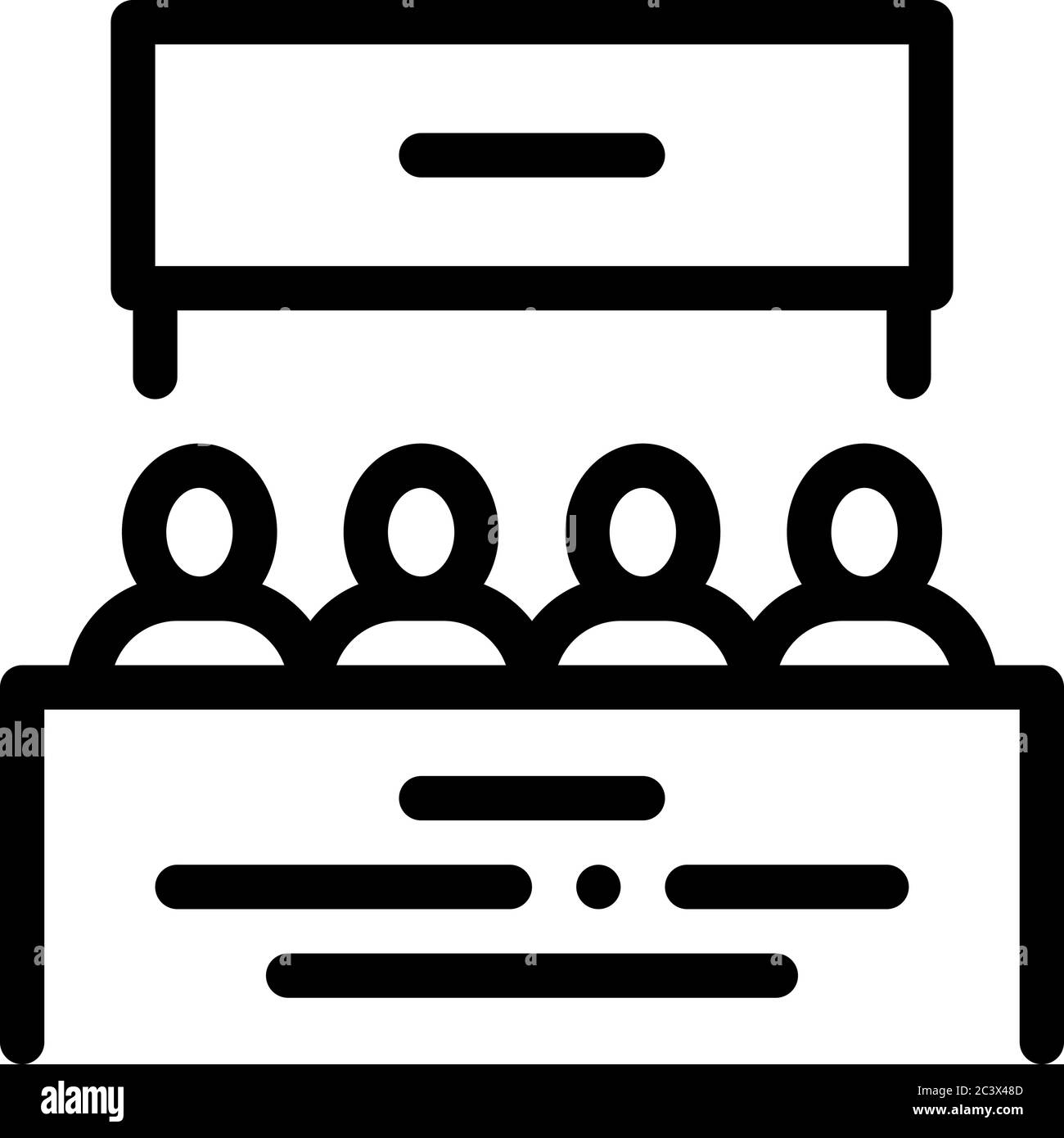 multiracial people meeting icon vector outline illustration Stock ...