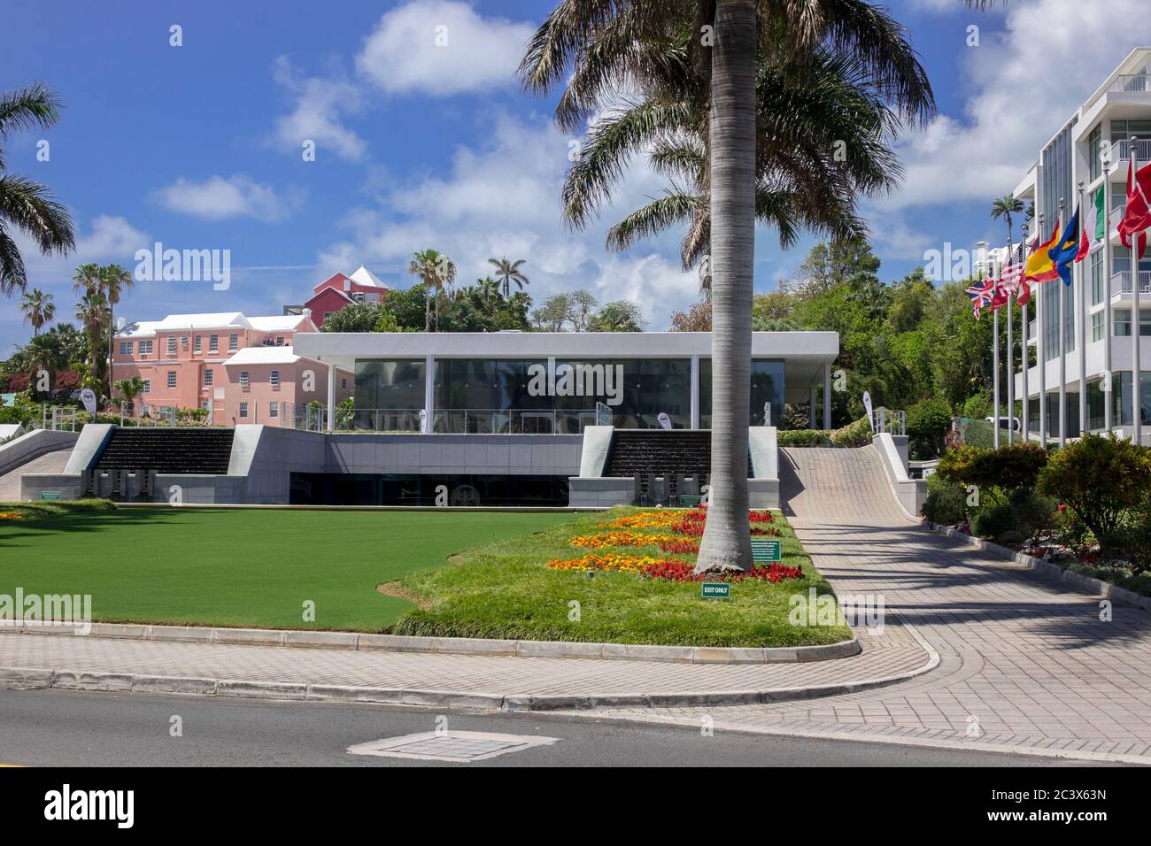Bacardi Limited World Headquarters Makers Of Rum Modern Headquarter Head Office  Building On Pitts Bay Road Hamilton Bermuda Stock Photo