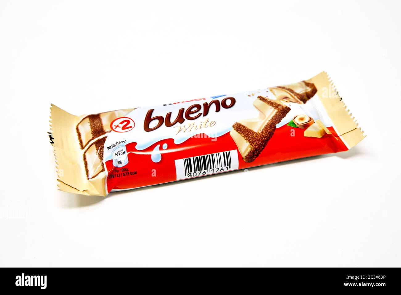 Kinder Bueno White Chocolate Bar Stock Photo