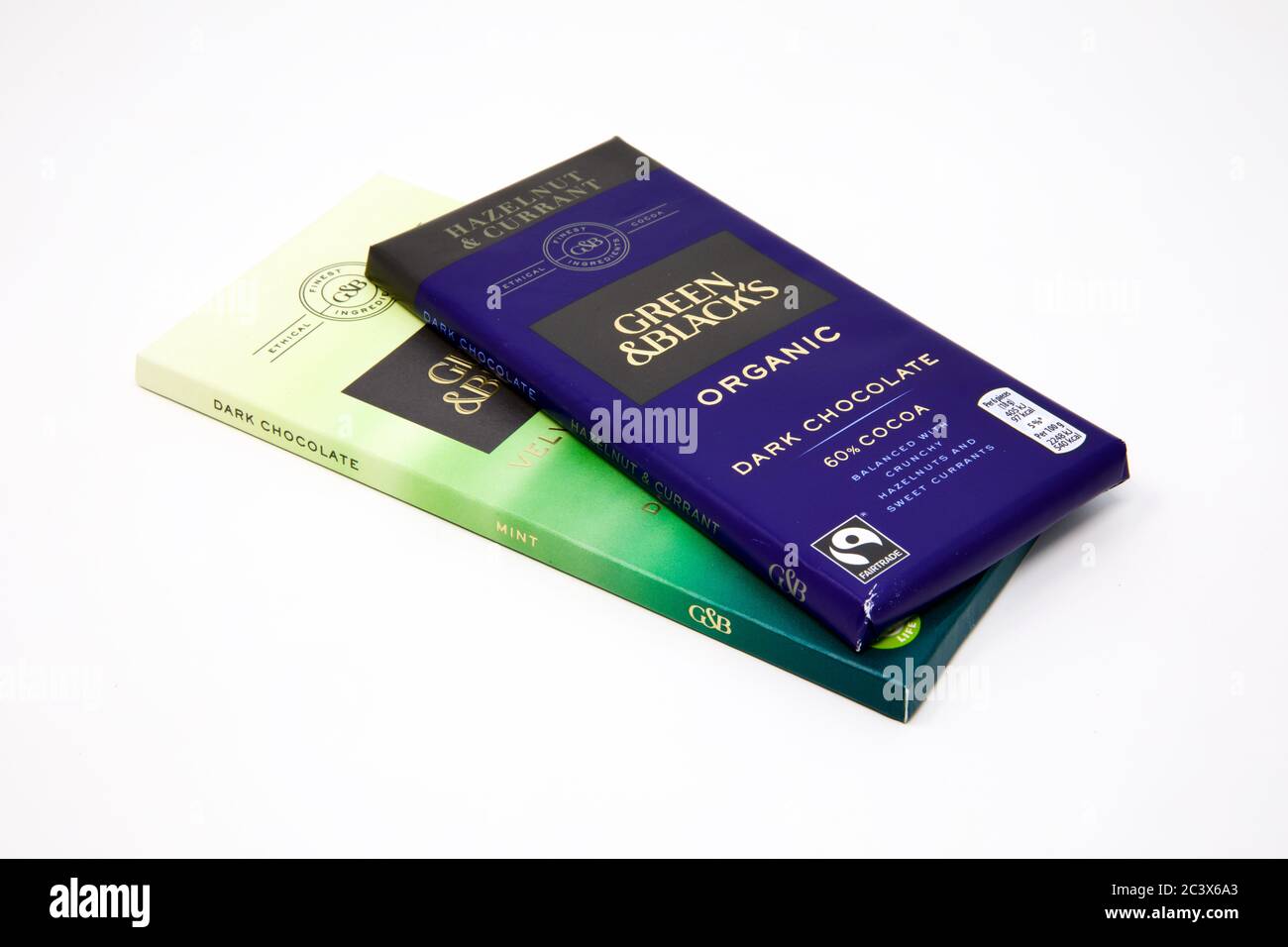 Green & Blacks Chocolate Bars Stock Photo Alamy