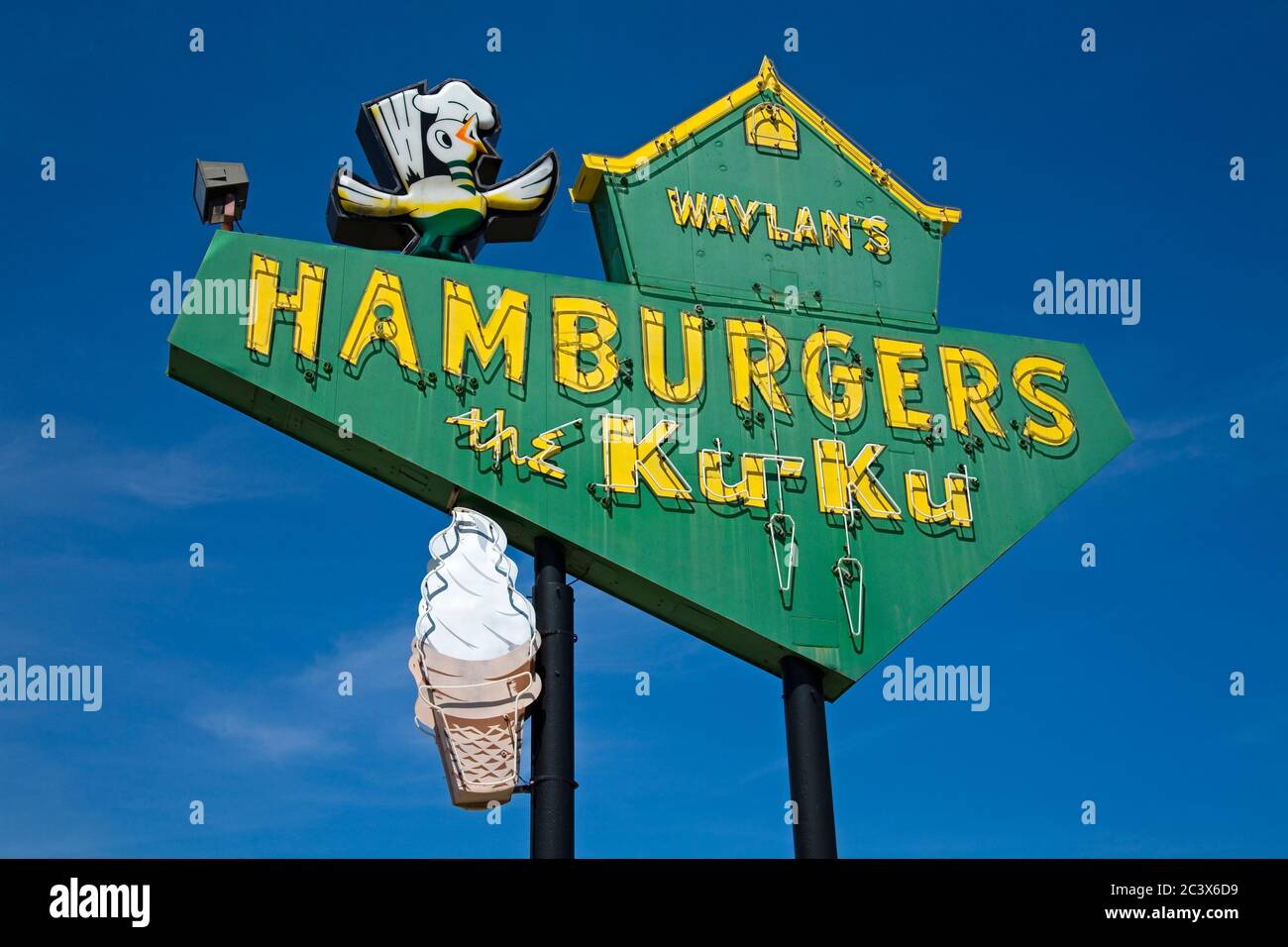 Waylan's KU KU Burger Sign, Historic Route 66 Icon, Miami City