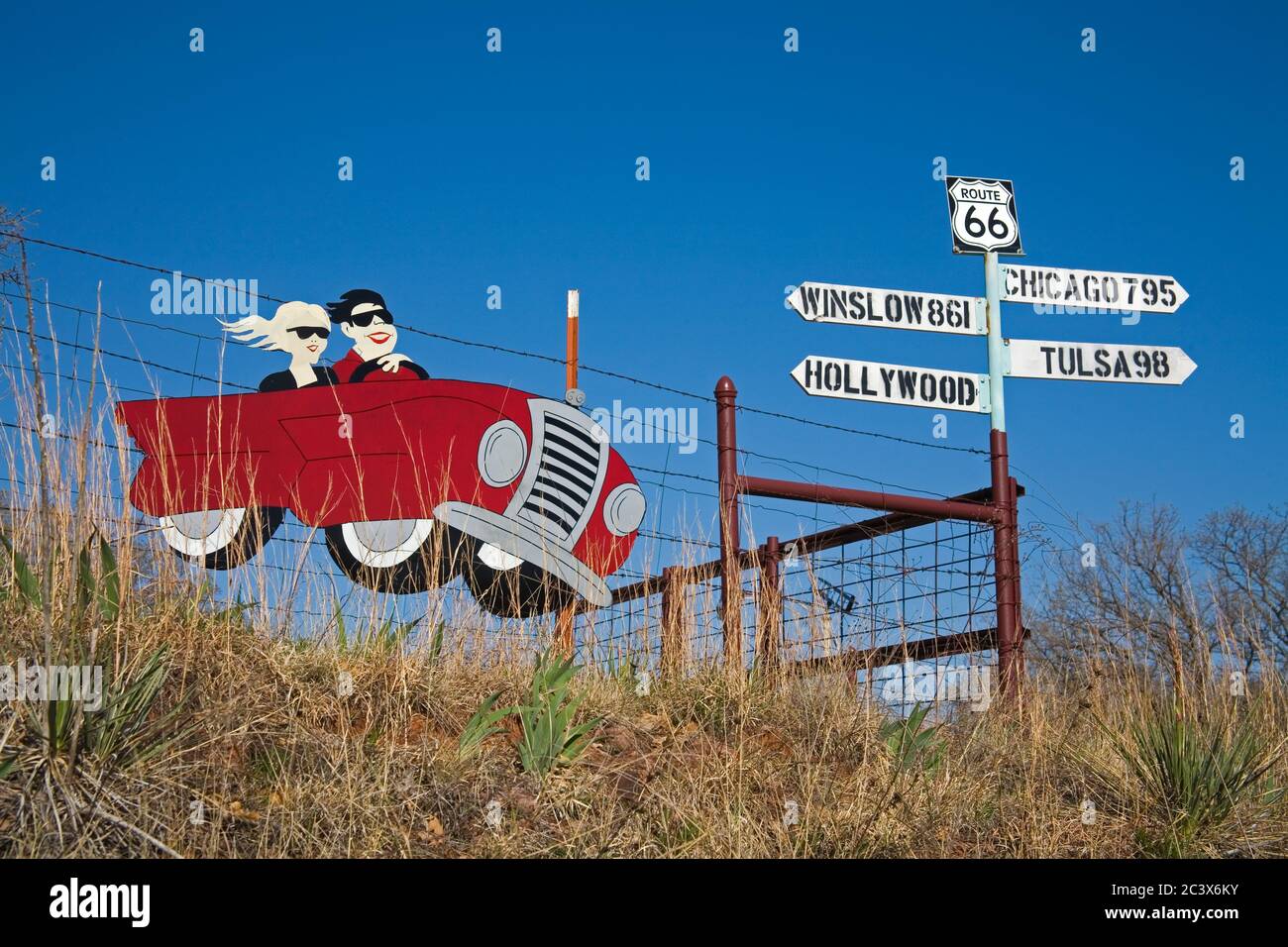 1920's Filling Station, Historic Route 66, Luther, Oklahoma, USA Stock