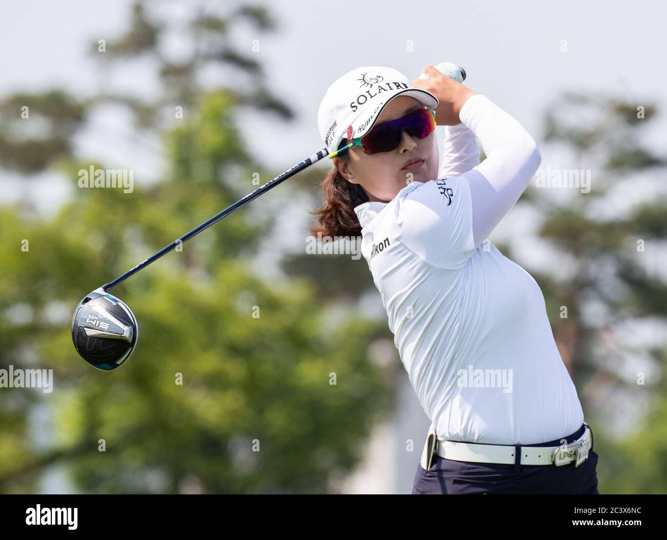 Incheon, South Korea. 21st June, 2020. LPGA golf player Ko Jin-Young of  South Korea, prepares for tee shot on the 1st hole during the final round  of the Kia Motors 34th Korea