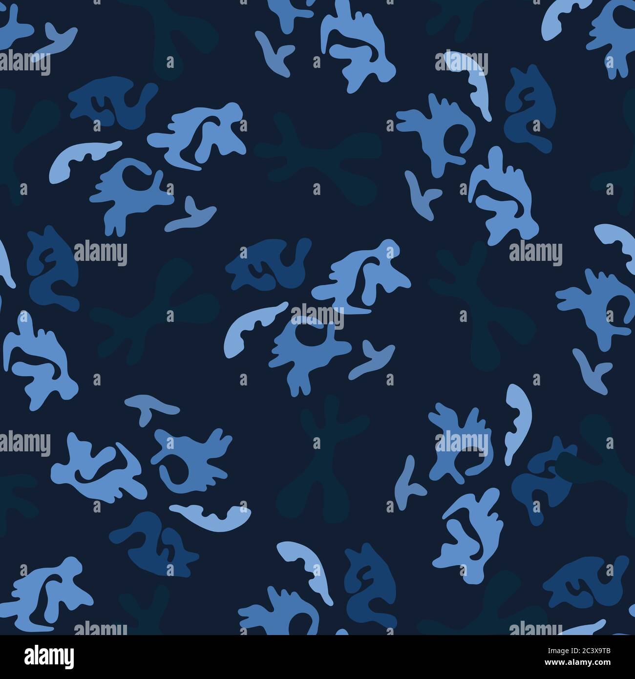 Indigo blue abstract organic cut out shapes. Vector pattern seamless ...