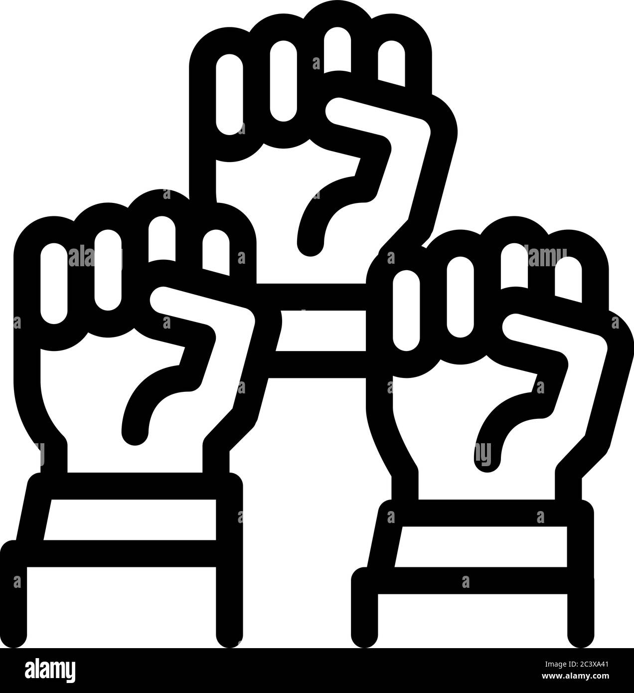 multiracial fists icon vector outline illustration Stock Vector Image ...
