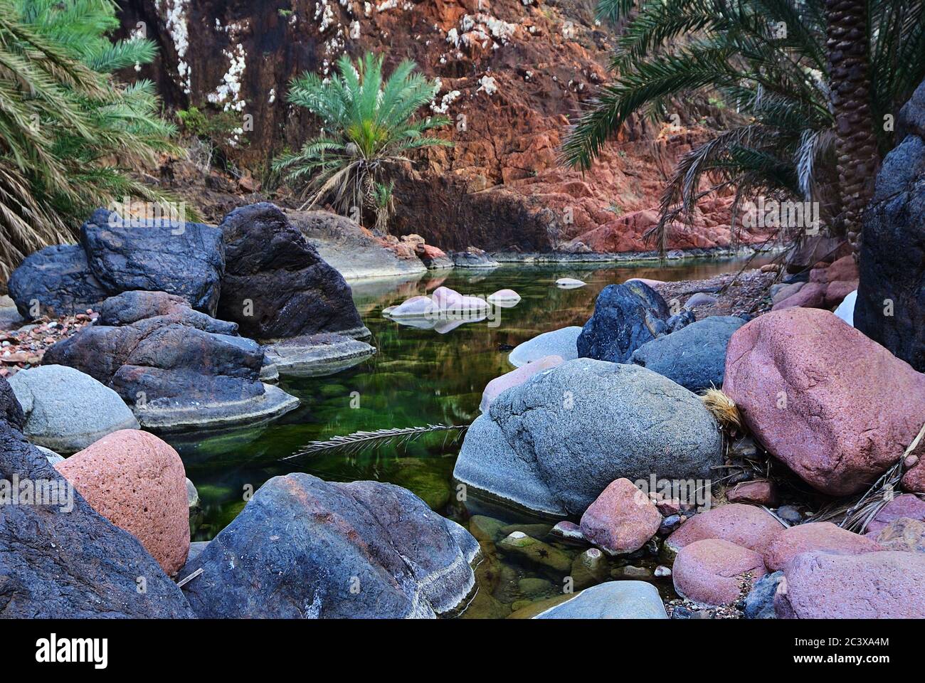 Yemen. Most beautiful canyon on Socotra island Wadi Dirhur. Mountain