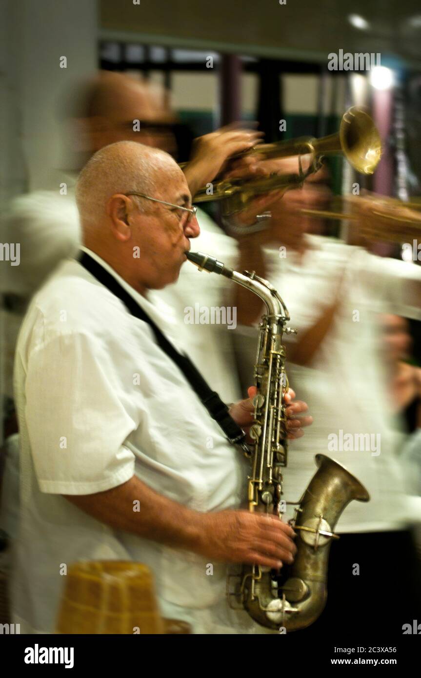 Saxophone player, Cuba Stock Photo