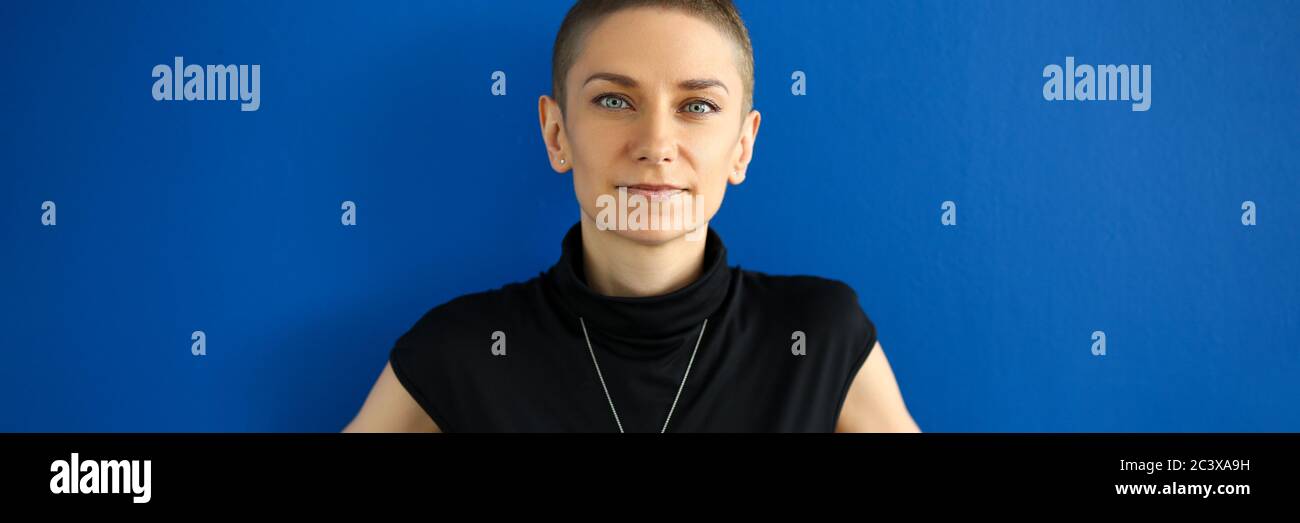 Charming lady looking in camera Stock Photo
