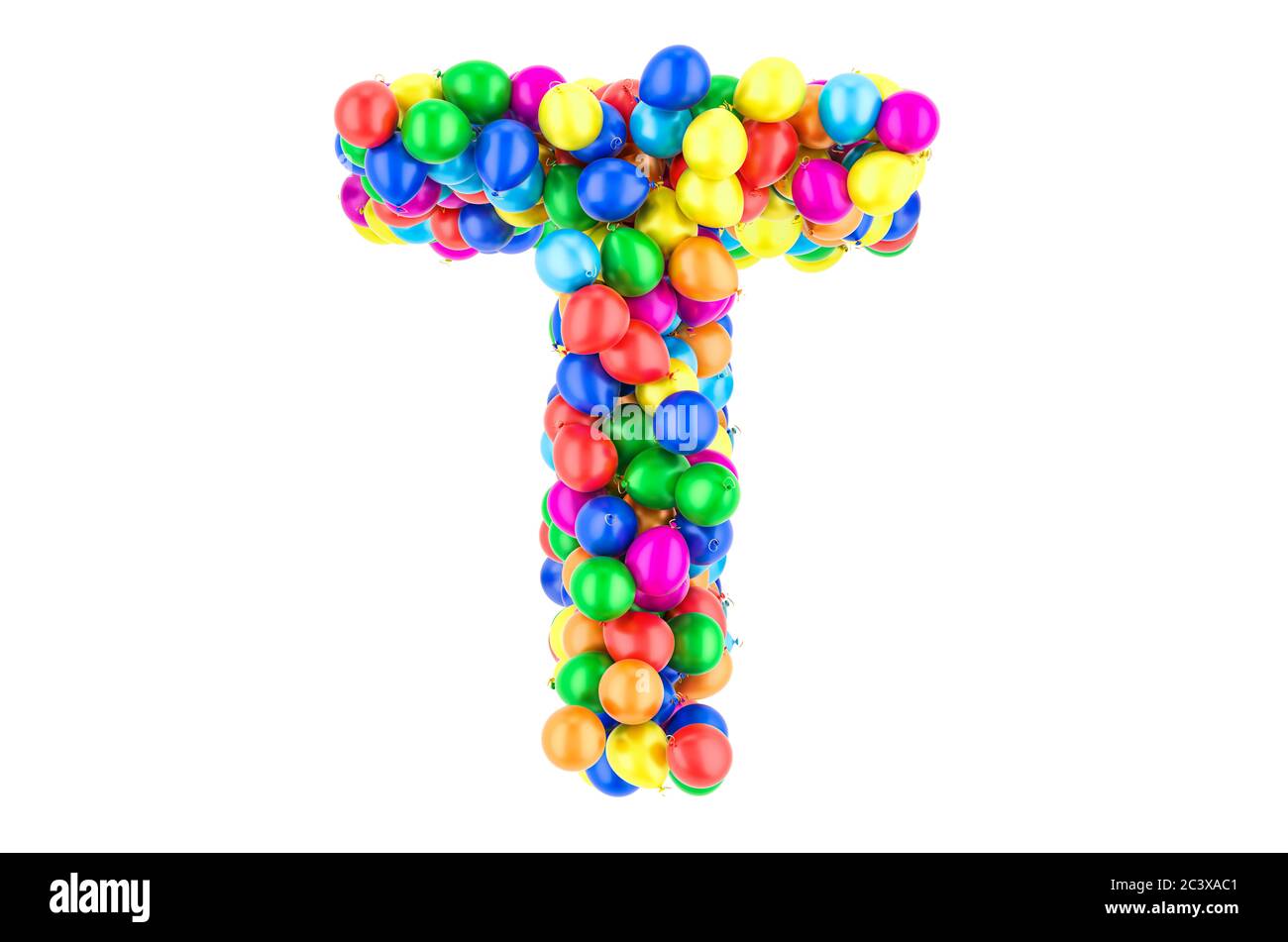 colored letter balloons
