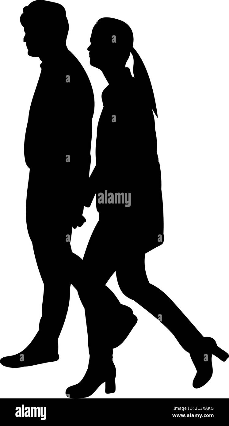silhouette guy and girl go Stock Vector Image \u0026 Art - Alamy, image size:747x1390