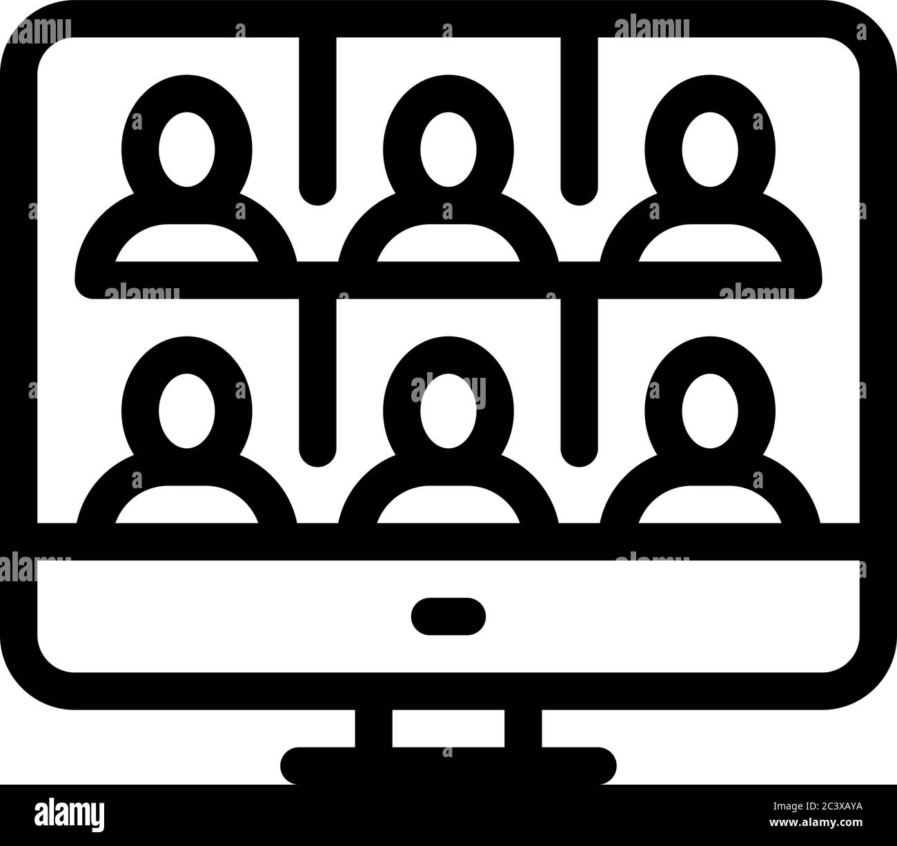 online conference icon vector outline illustration Stock Vector Image