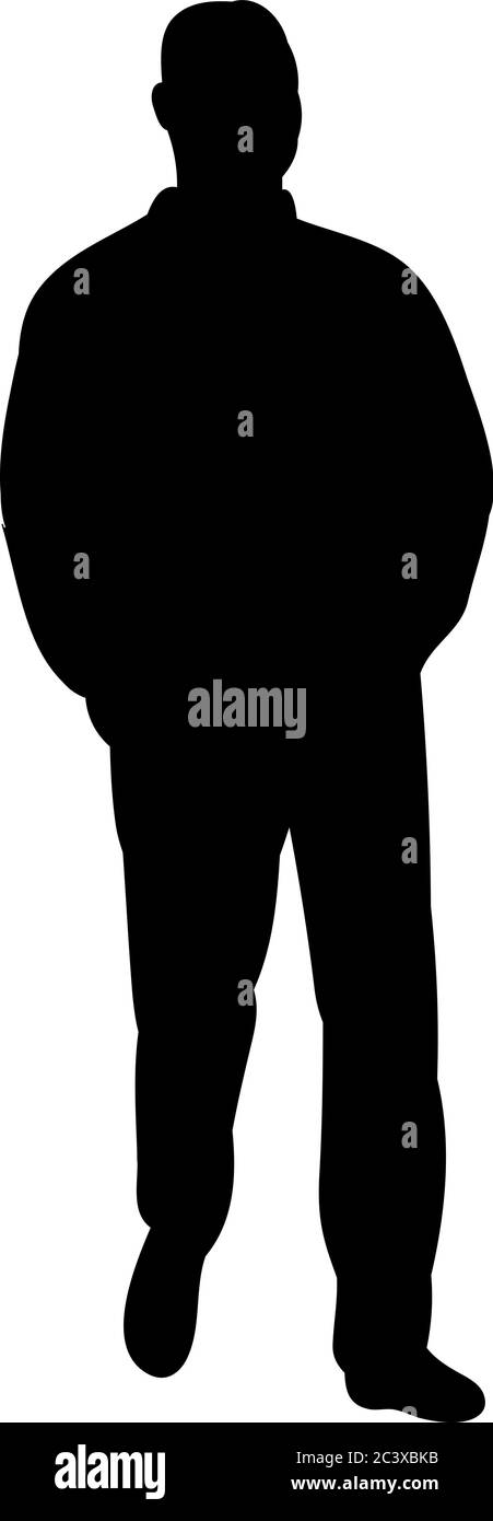 isolated silhouette man walking, isolated on white background Stock ...
