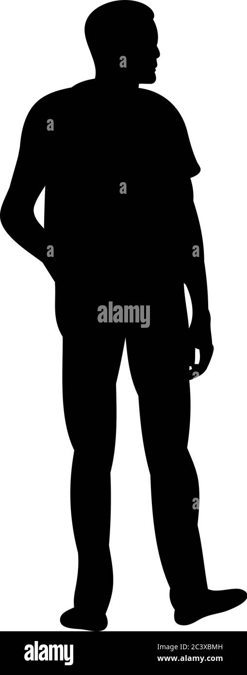 silhouette man walking, isolated on white background Stock Vector Image ...