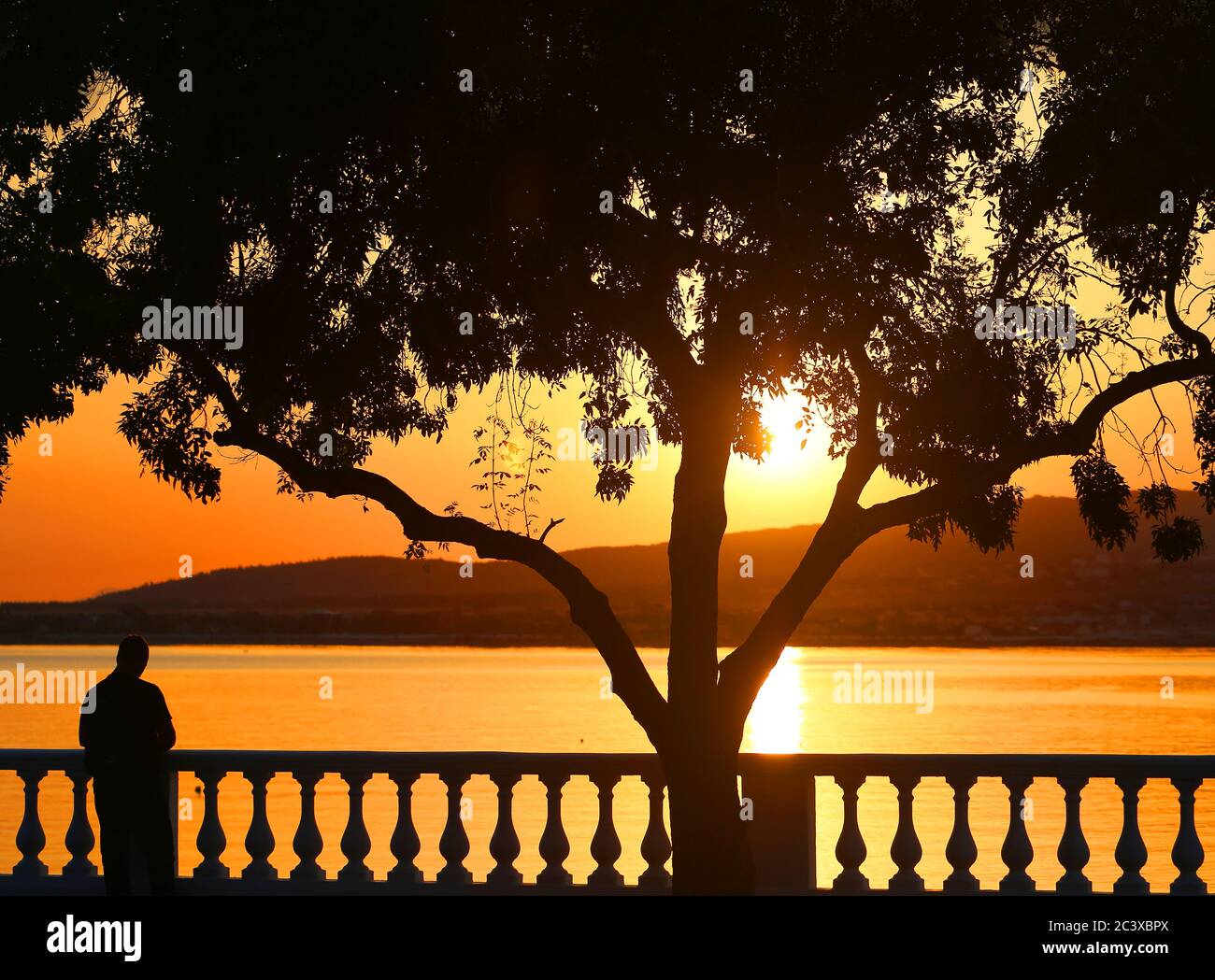 Beautiful photo of the sea landscape in the evening at sunset Stock ...