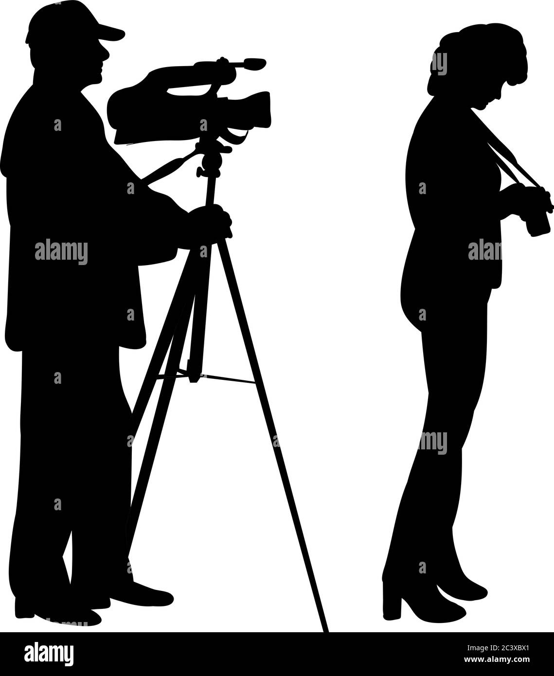 silhouette of girl with camera Stock Vector Image & Art - Alamy