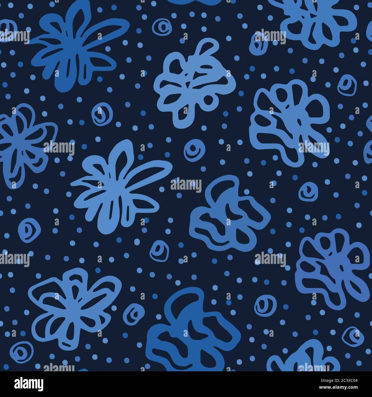 Abstract organic cut out floral shapes. Vector pattern seamless ...