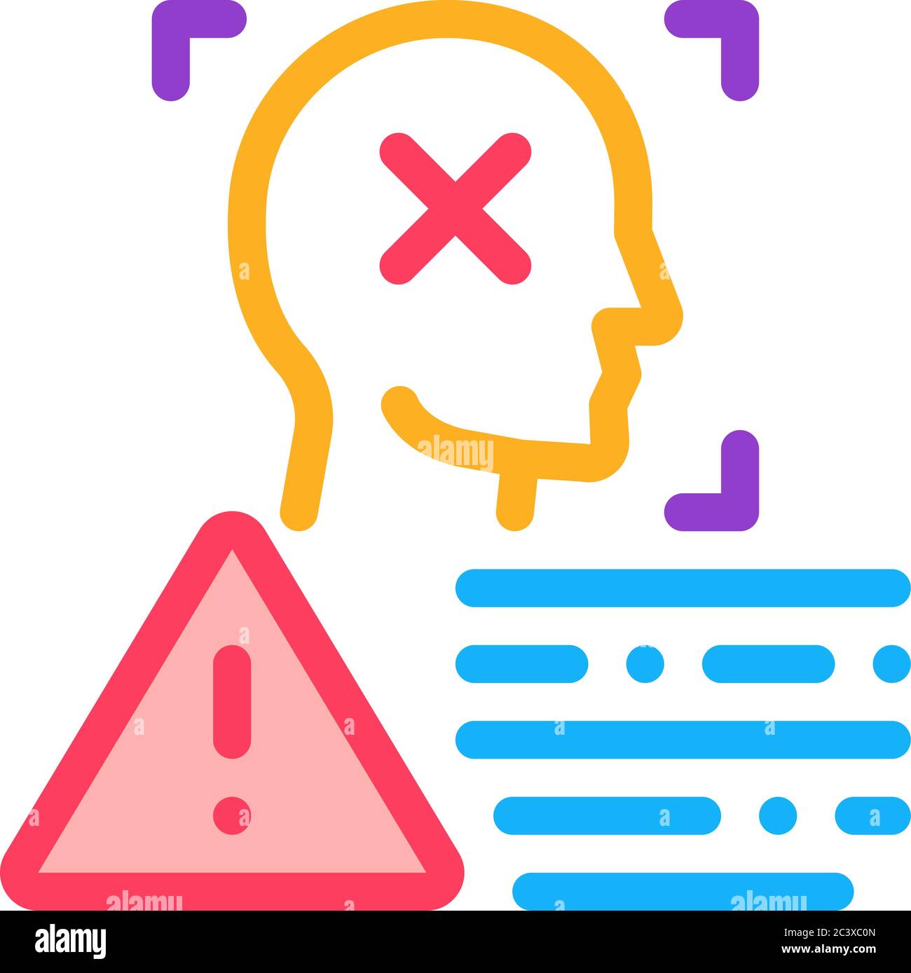deepfake human profile icon vector outline illustration Stock Vector ...