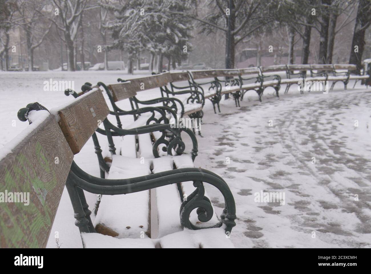 Park im Winter Stock Photo