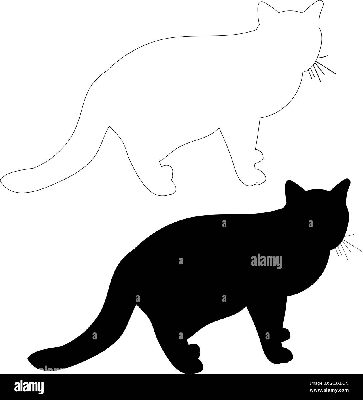 isolated silhouette cat, outline, is Stock Vector Image &amp; Art - Alamy