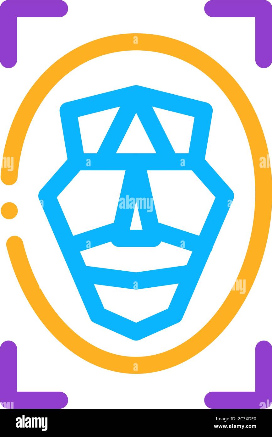 facial recognition technology icon vector outline illustration Stock ...