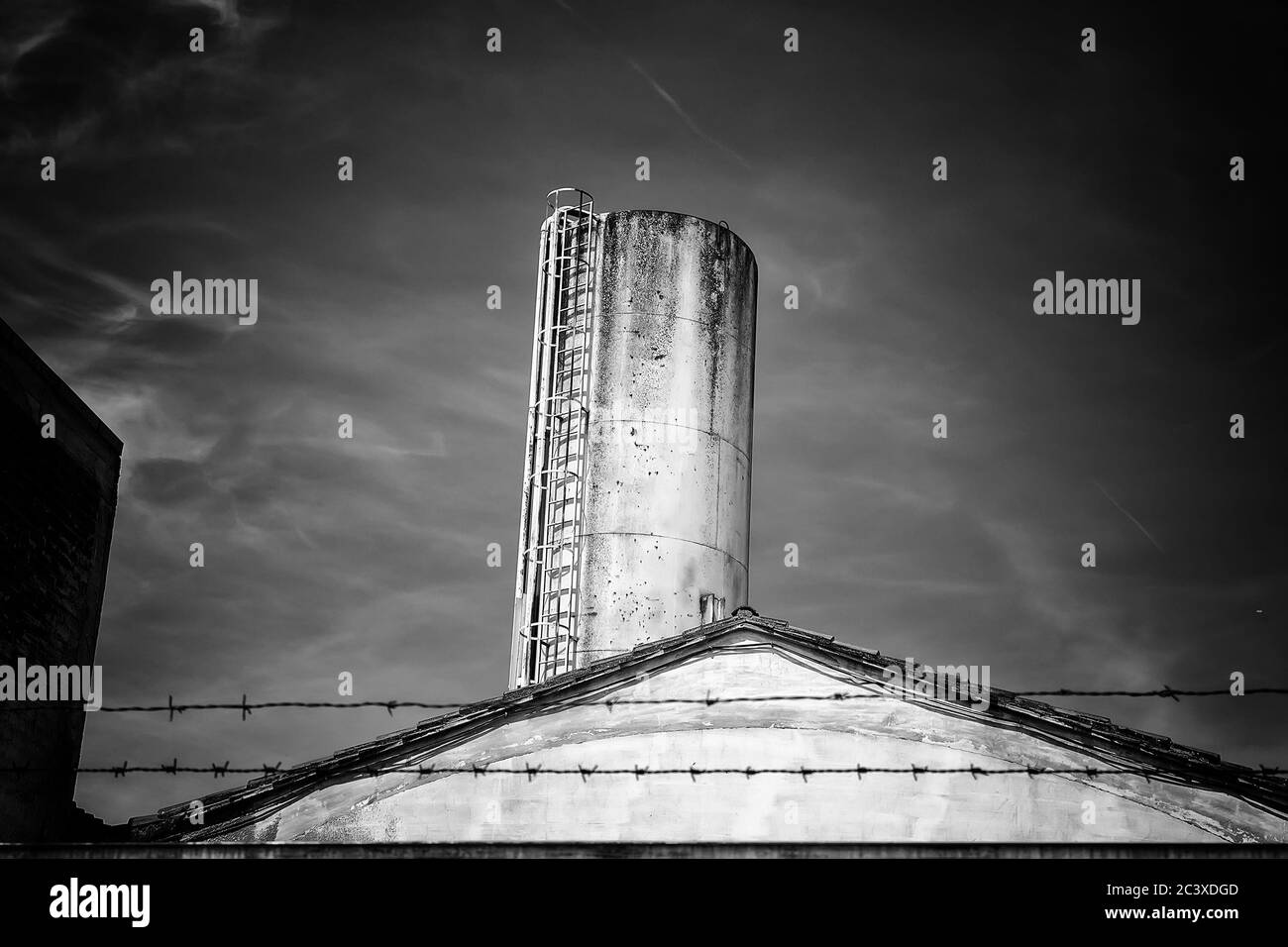 Industrial factory in city, business and finance Stock Photo