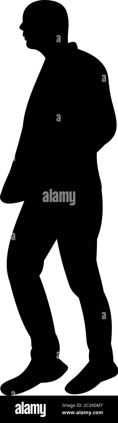 isolated silhouette man is walking on a white background Stock Vector ...