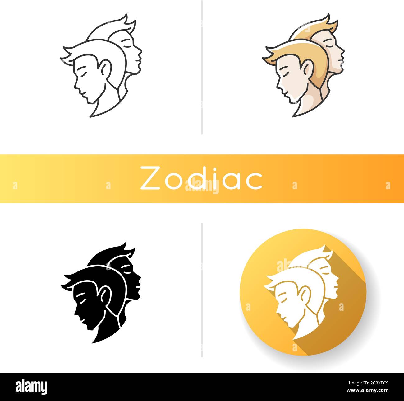 Gemini zodiac sign icon Stock Vector Image & Art Alamy