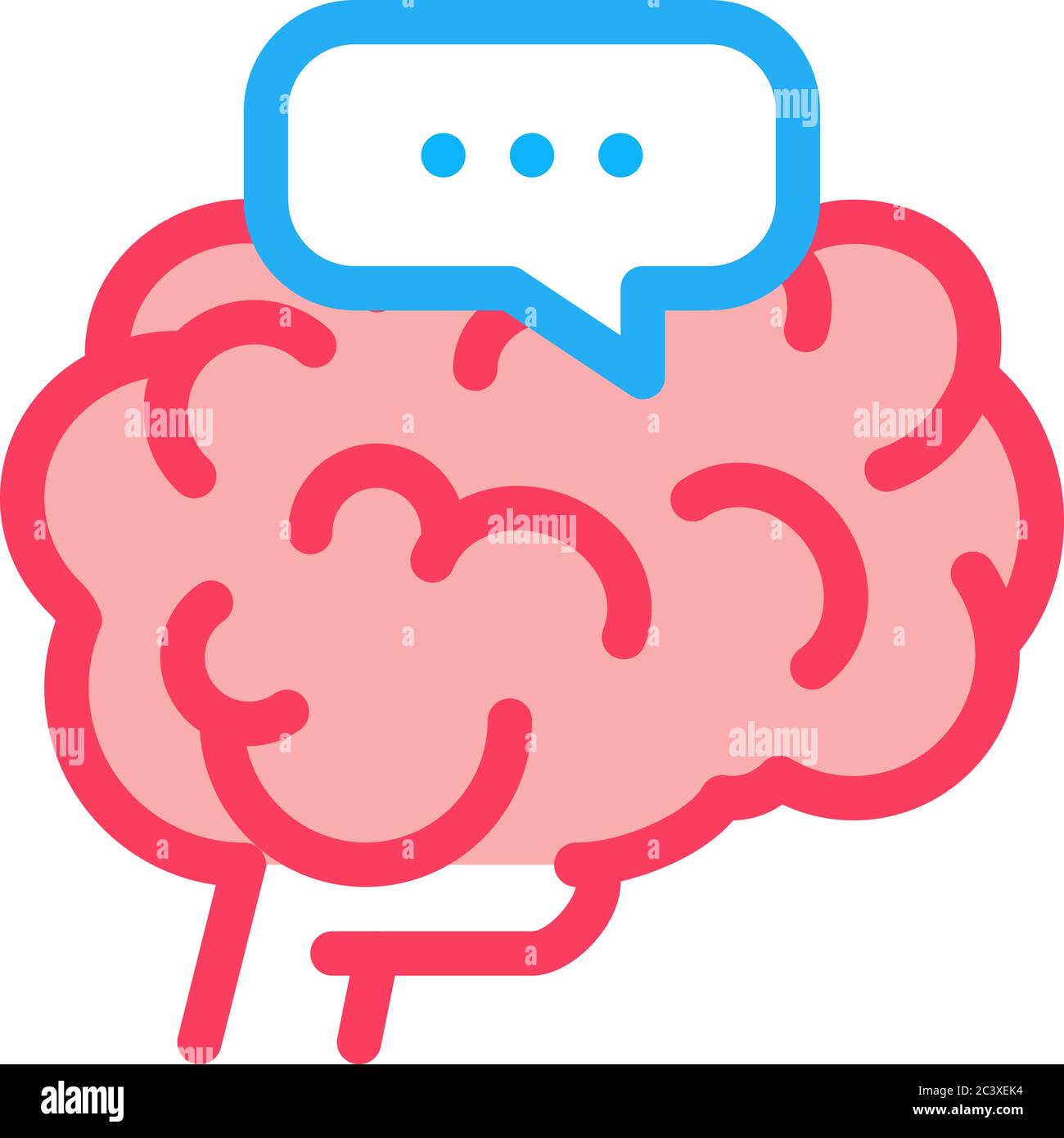 dementia brain icon vector outline illustration Stock Vector