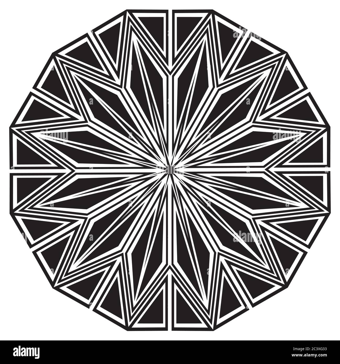 Decorative Geometric Round Ornament Retro Art Deco Style Design Stock Vector Image Art Alamy