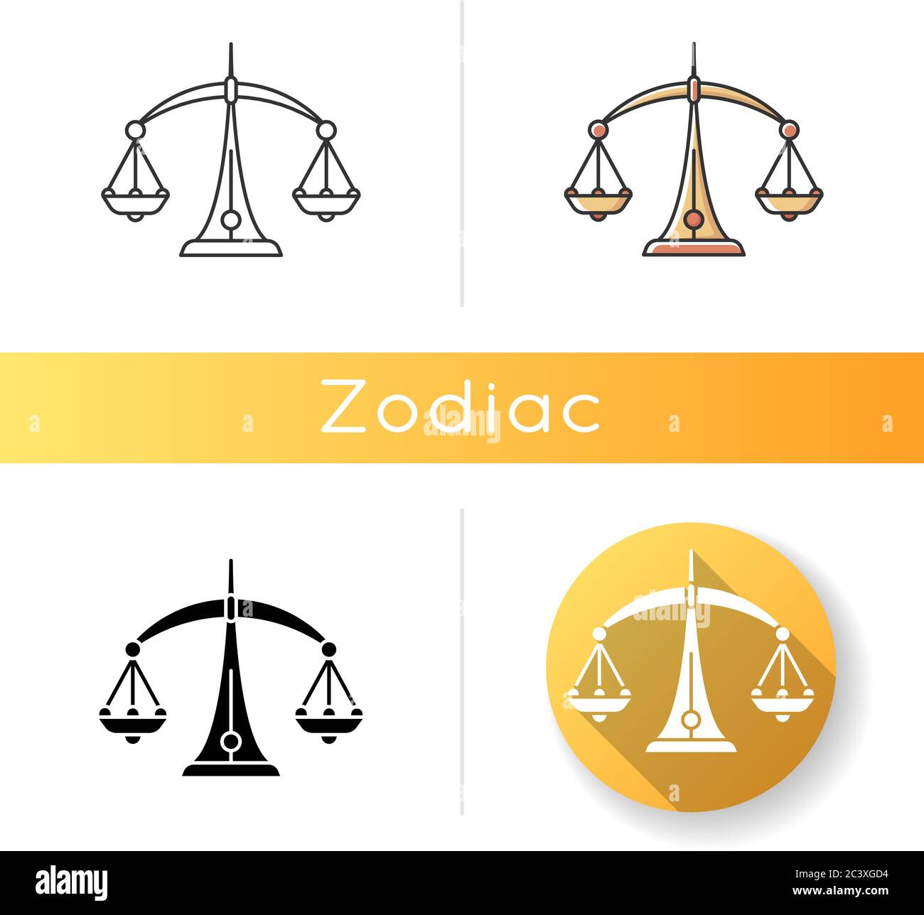 Libra zodiac sign icon Stock Vector