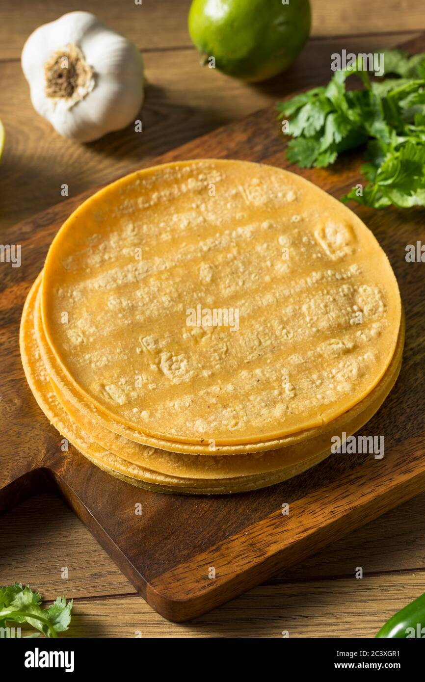 Fresh Homemade Corn Tortillas Ready to Cook Stock Photo Alamy