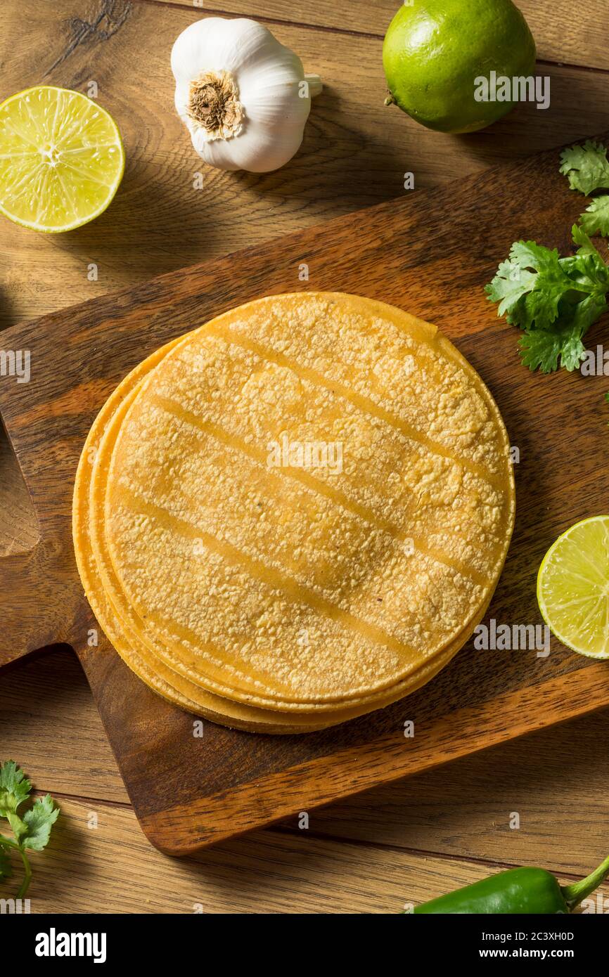 Fresh Homemade Corn Tortillas Ready to Cook Stock Photo Alamy