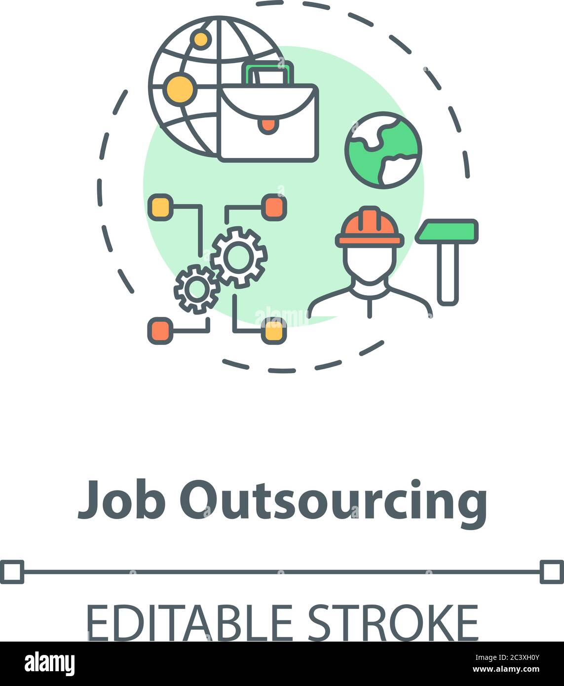 Job outsourcing concept icon Stock Vector
