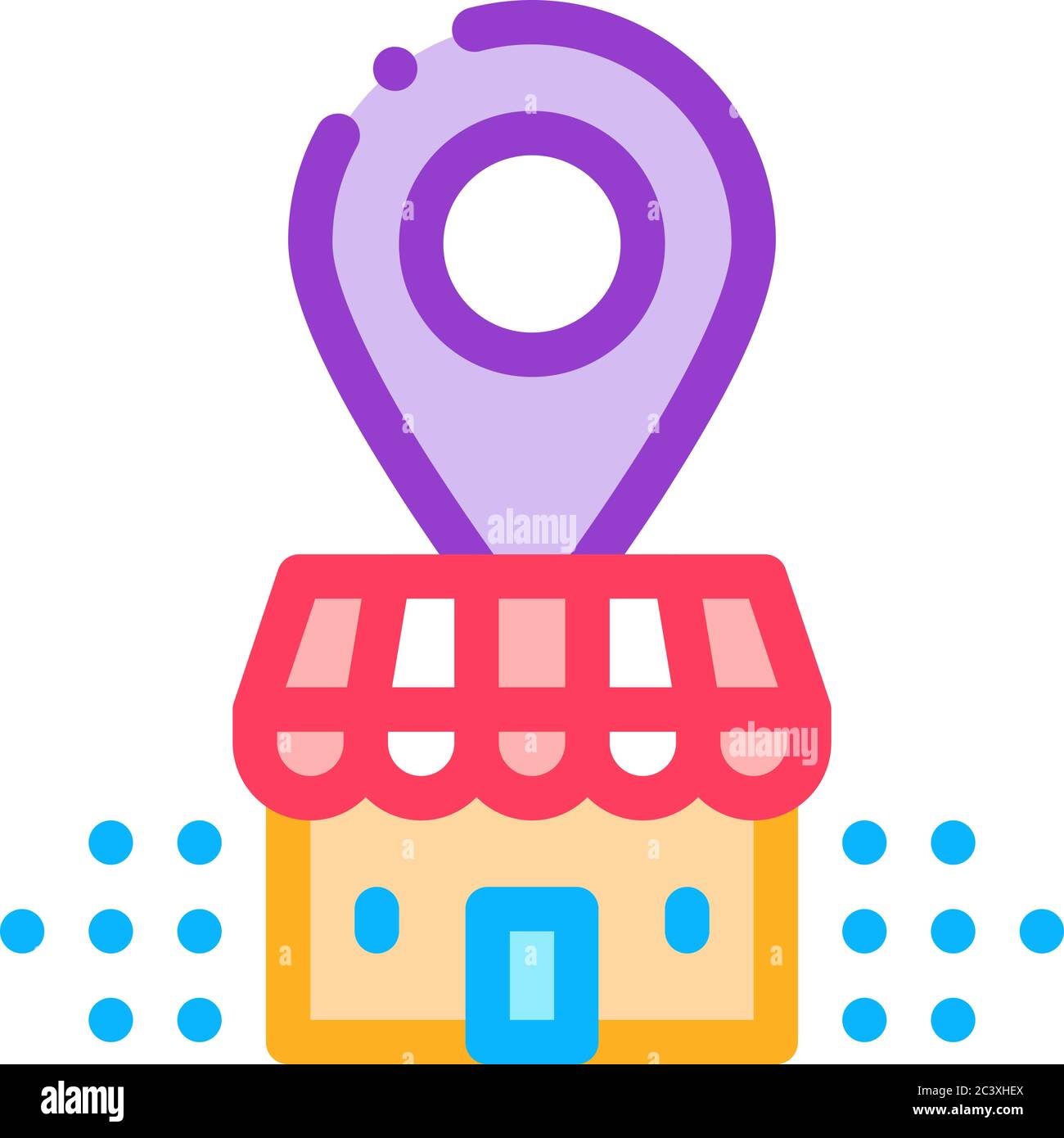 franchise building location gps mark icon vector outline illustration ...