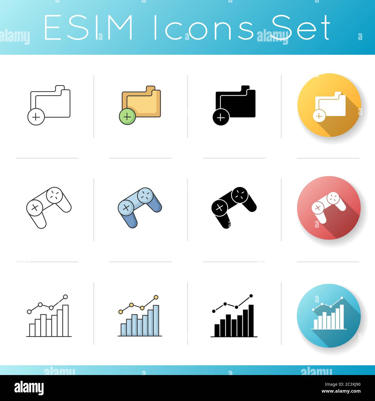 Management elements icons set Stock Vector
