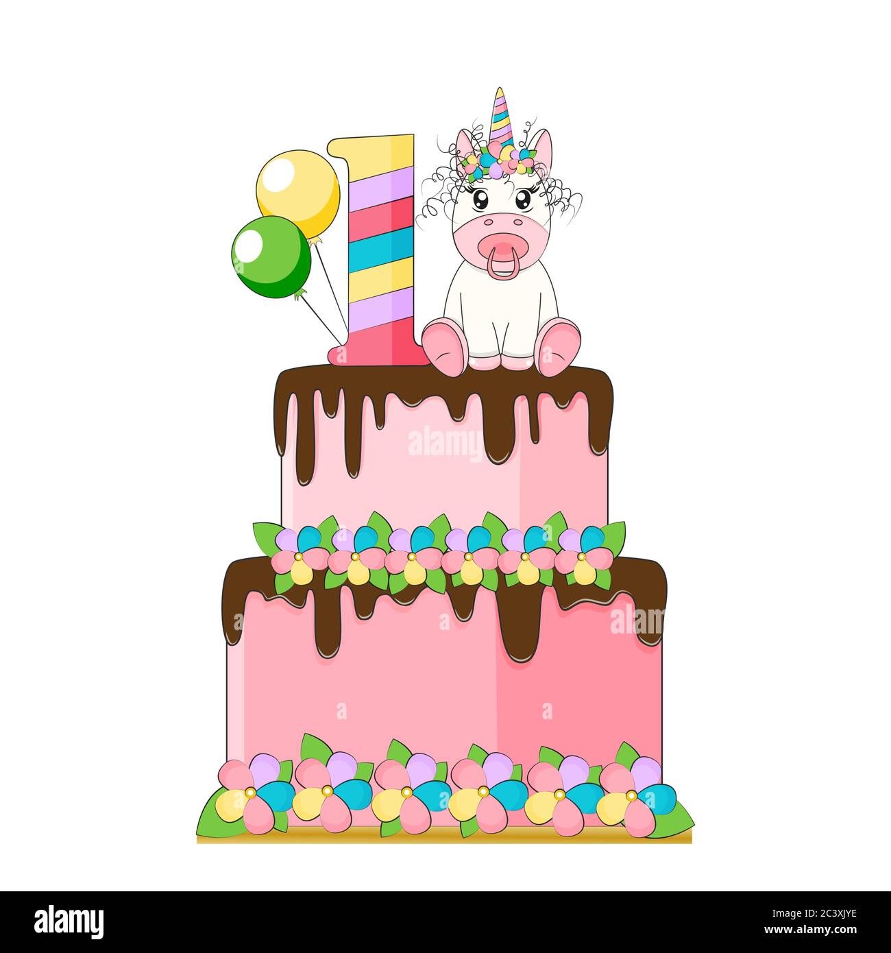 Birthday Cake Illustration Cut Out Stock Images Pictures Alamy