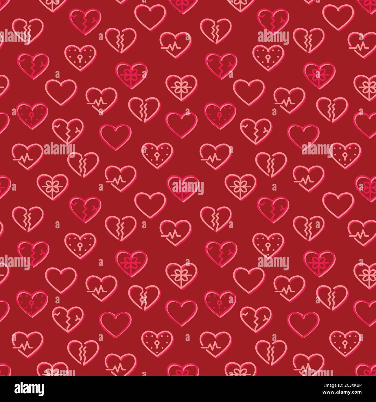 Seamless pattern for St. Valentine Day. Vector eps 8 Stock Vector