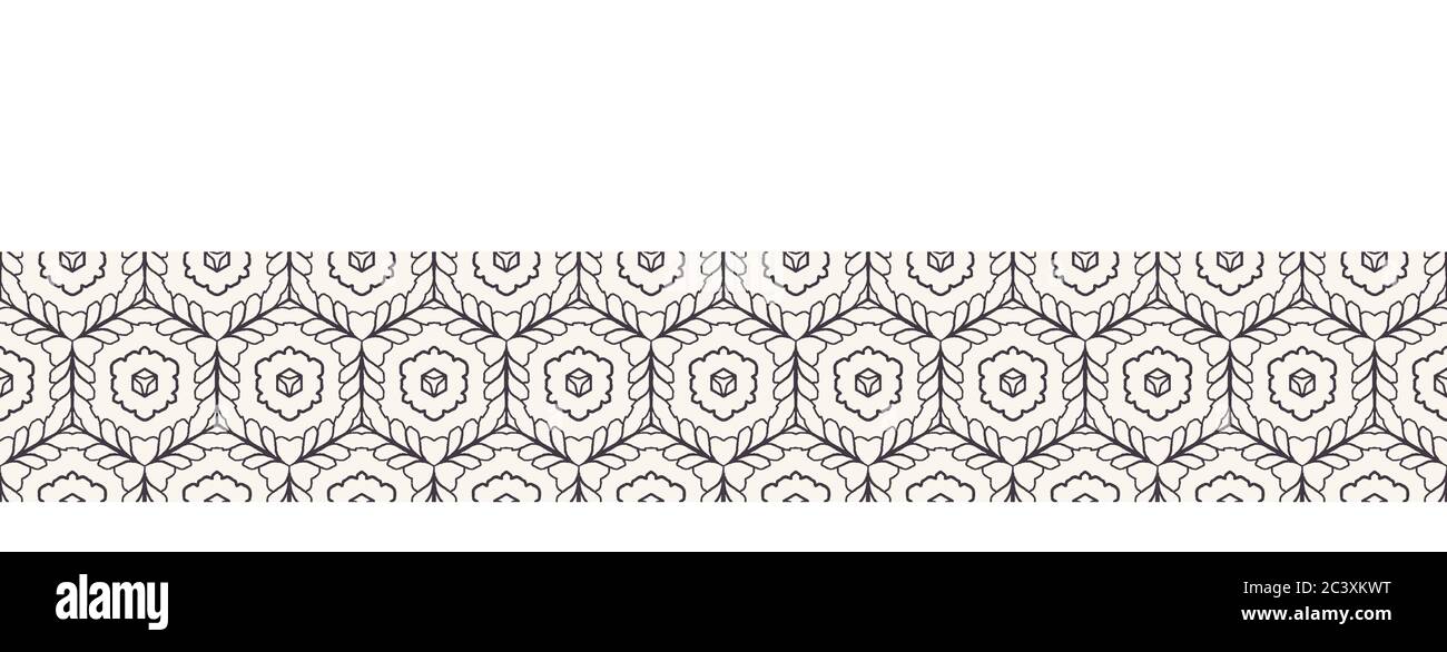 Seamless border pattern hand drawn honeycomb trellis background ...