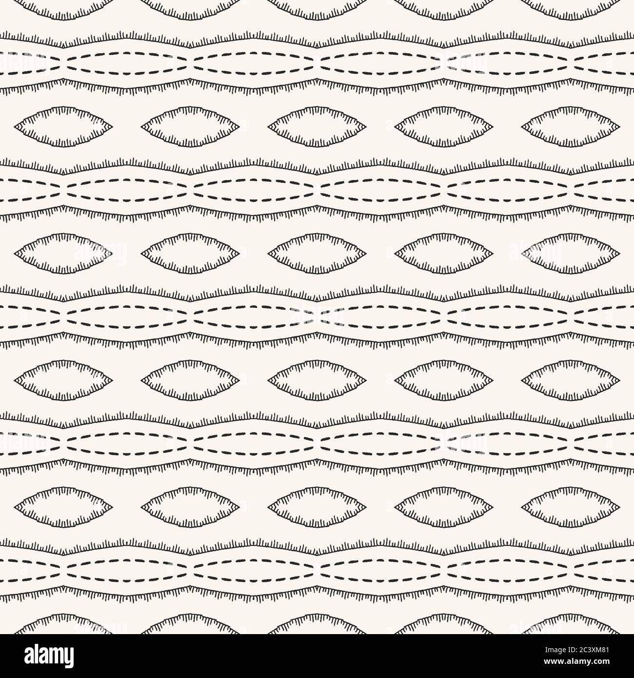 Decorative embroidery stitching stripes pattern. Victorian needlework  seamless vector background. Hand stitch ornamental textile print.  Monochrome Stock Vector Image & Art - Alamy
