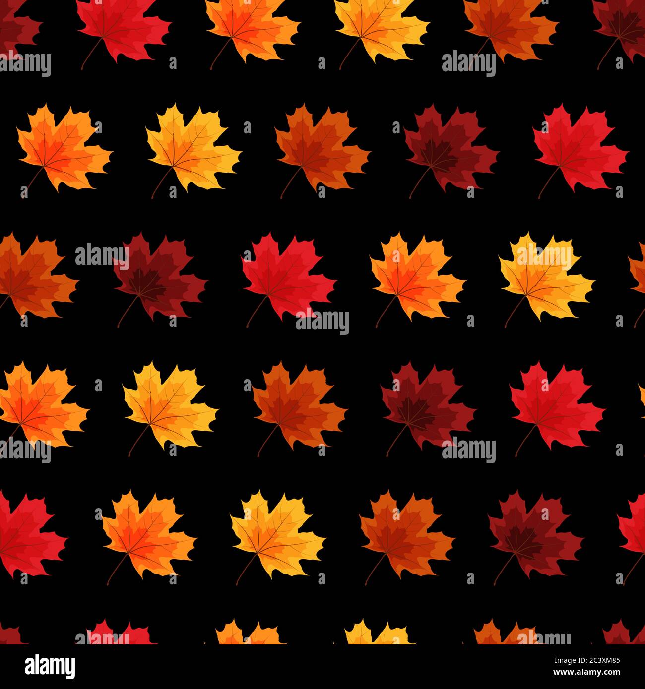 Autumn Leaves Seamless Pattern Background Vector Illustration Stock ...
