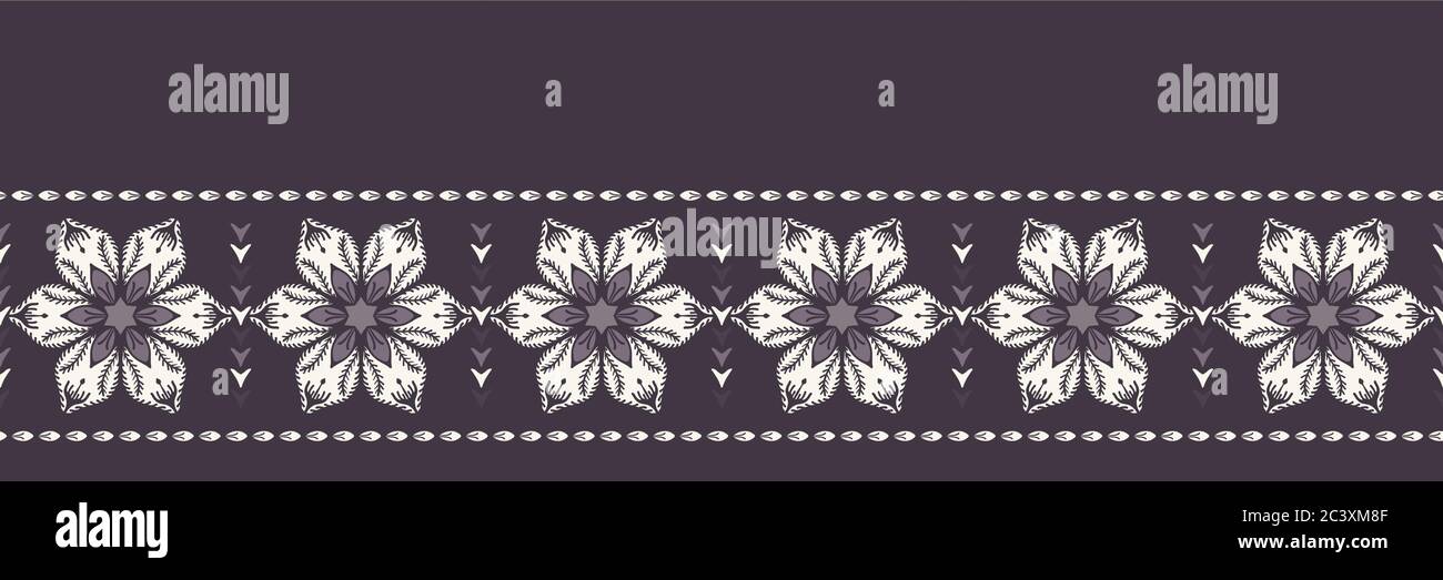 Hand drawn abstract Christmas flower border pattern. Stylized poinsettia  floral banner. Black White background. Winter holiday ribbon edge trim  Stock Vector Image & Art - Alamy