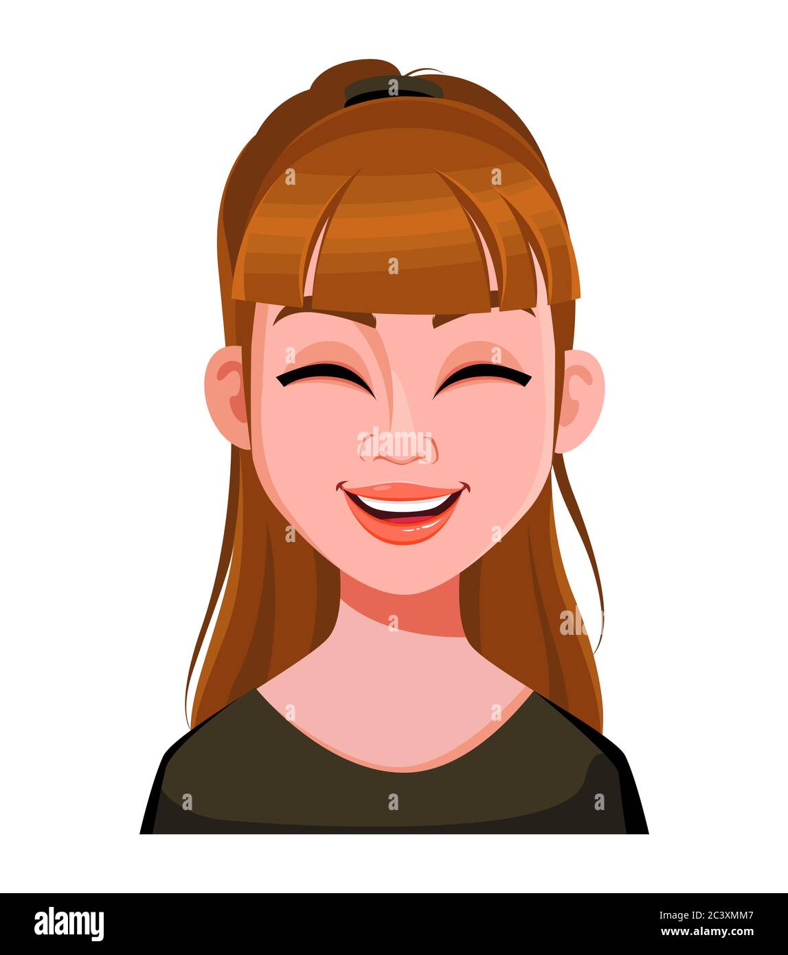 happy face girl cartoon