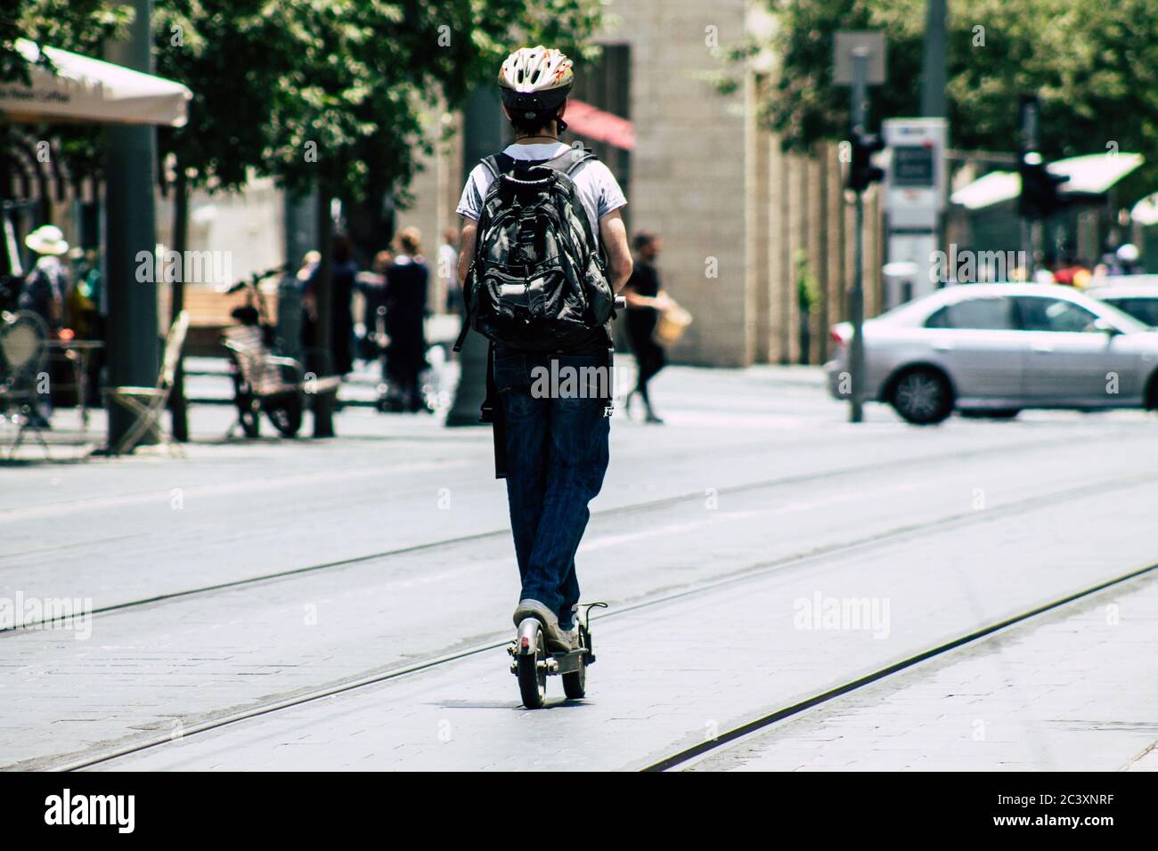 Jerusalem Israel July 6, 2019 View of unknown Israeli people rolling