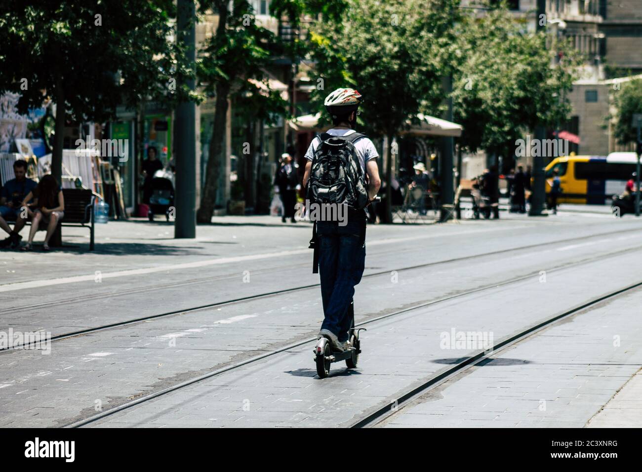Jerusalem Israel July 6, 2019 View of unknown Israeli people rolling
