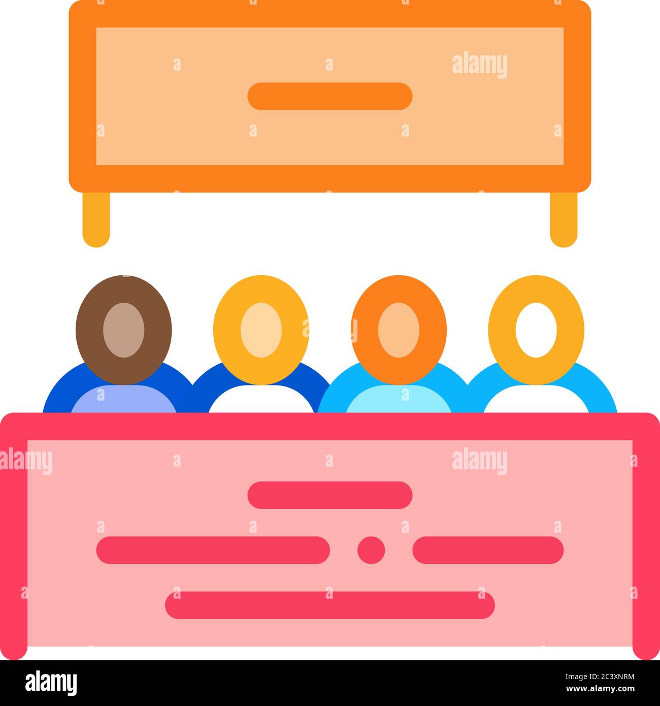 multiracial people meeting icon vector outline illustration Stock ...