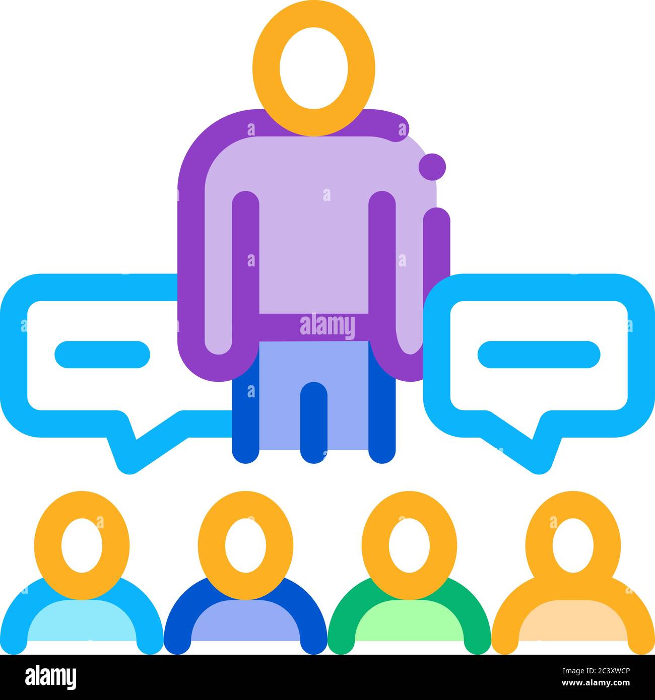 lector discuss with audience icon vector outline illustration Stock ...